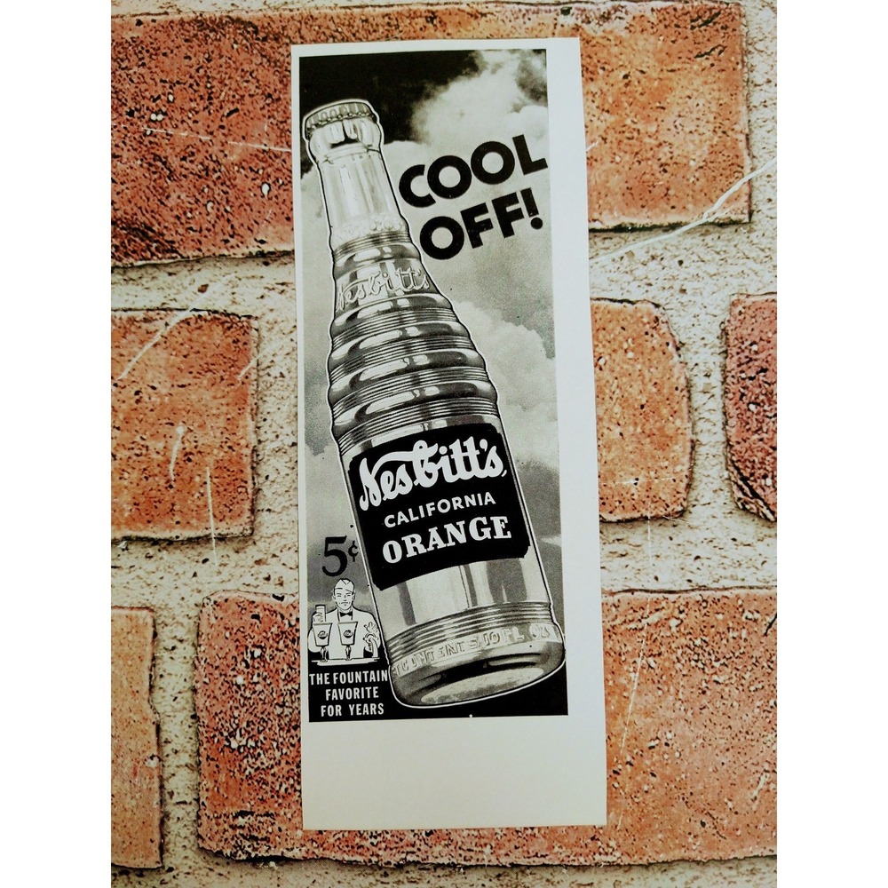 1941 - Nesbitt's California Orange Fountain Fave 5¢ - Original Vtg PRINT AD